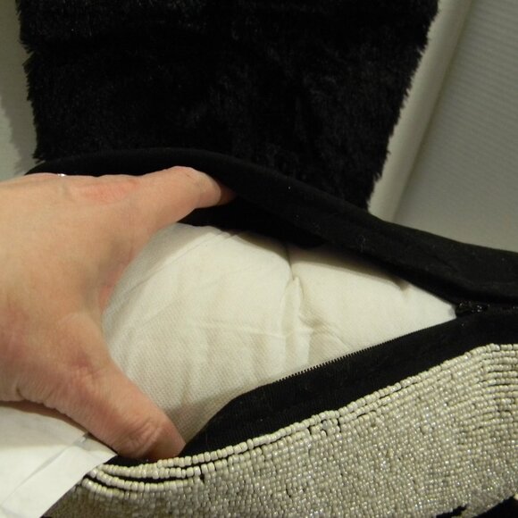 Spellbound Beaded Dancing Skeleton Decorative Throw Pillow Halloween Whimsy NWT - Picture 4 of 5